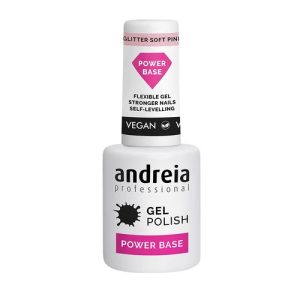 Andreia Base Power Glitter Soft Pink Gel Polish